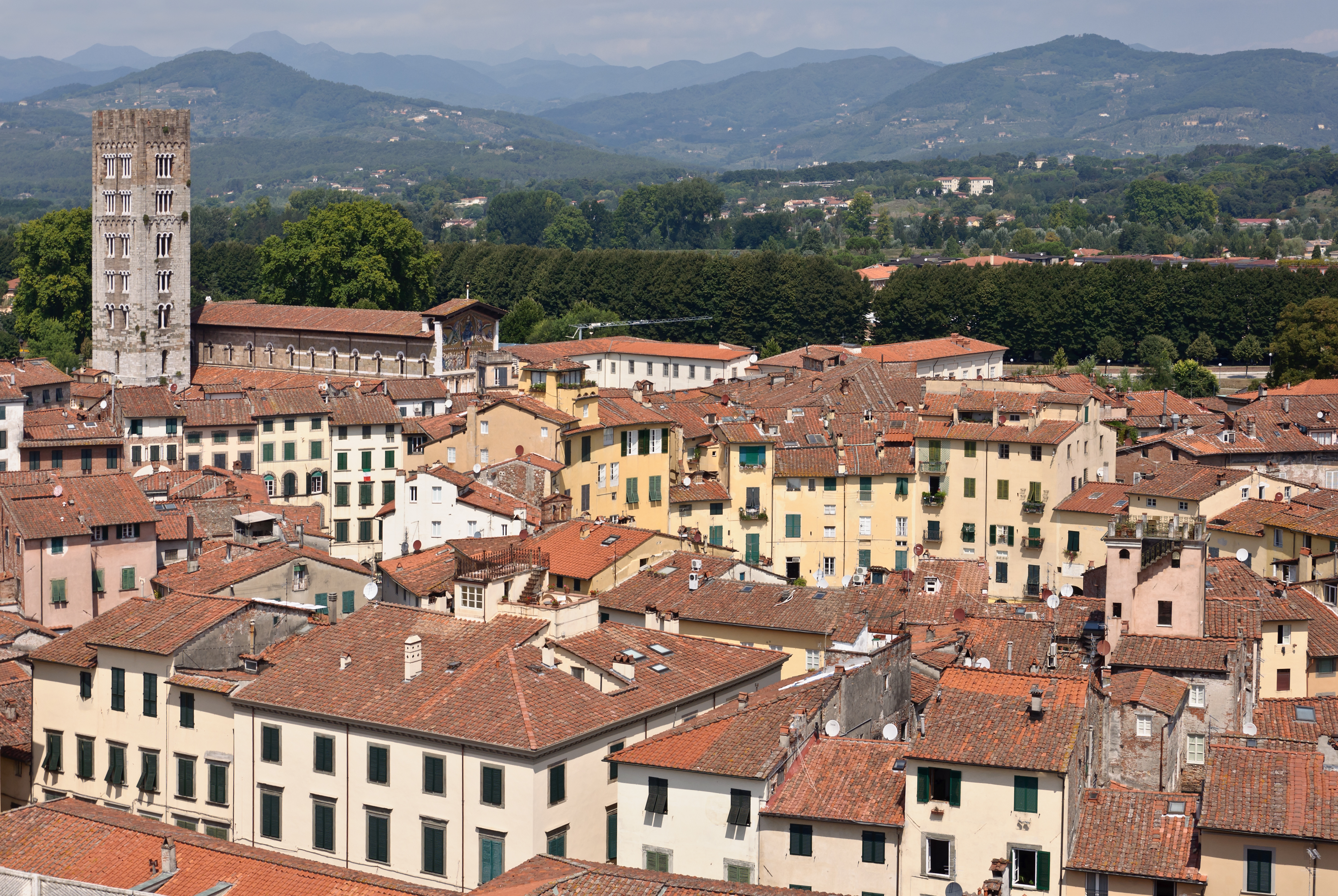 Veduta del centro storico di Lucca dalla Torre Guinigi