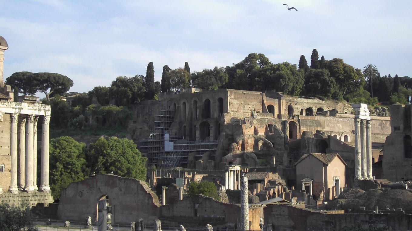 Palatino visto dal Foro Romano a Roma