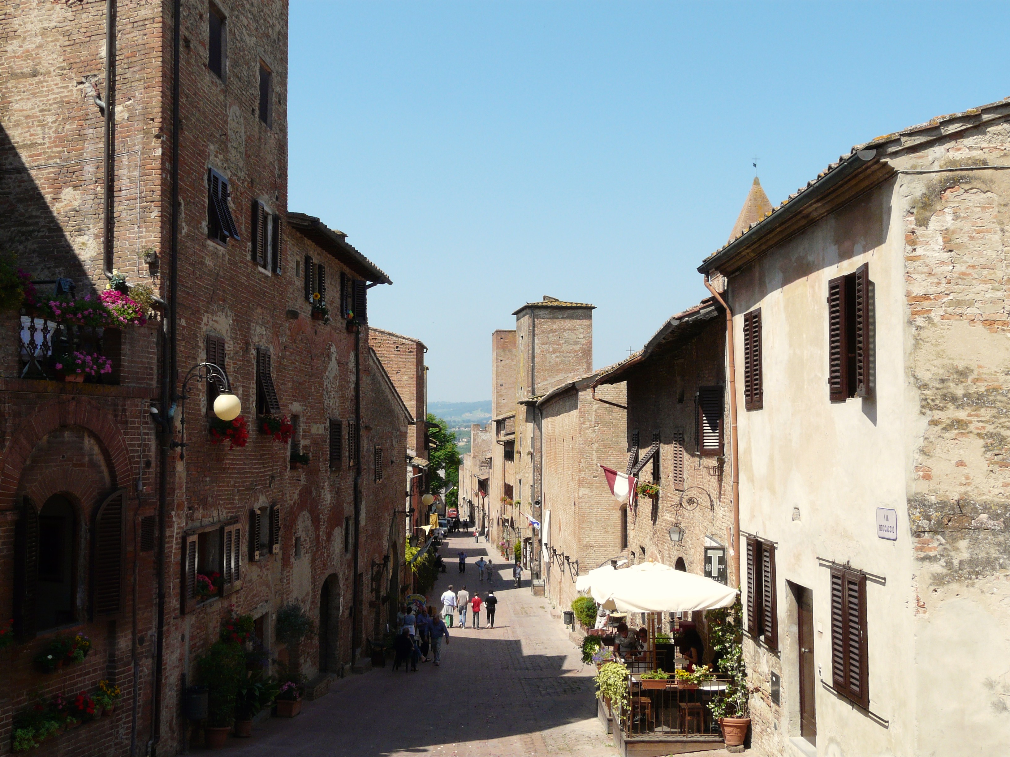 Centro storico di Certaldo Alto lungo Via Boccaccio