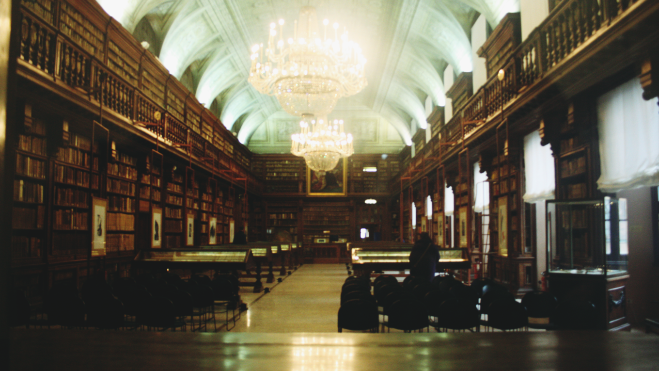Sala della Biblioteca Braidense nel Palazzo di Brera a Milano