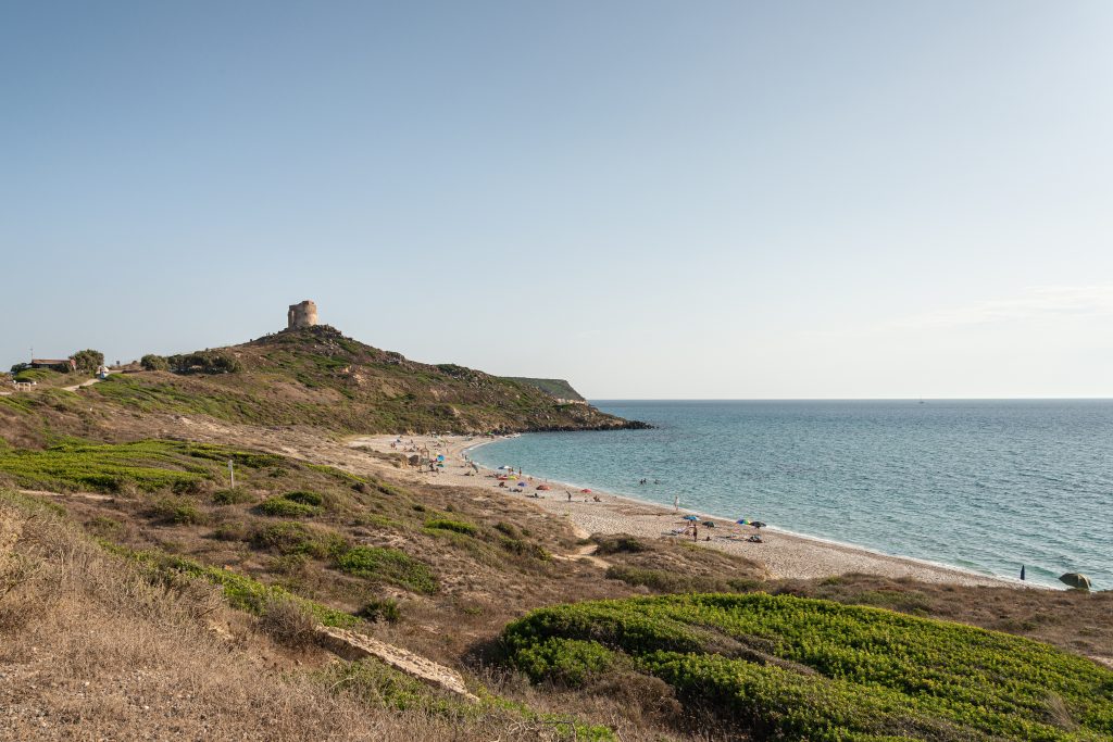 Costa e spiaggia di San Giovanni di Sinis nel territorio di Cabras