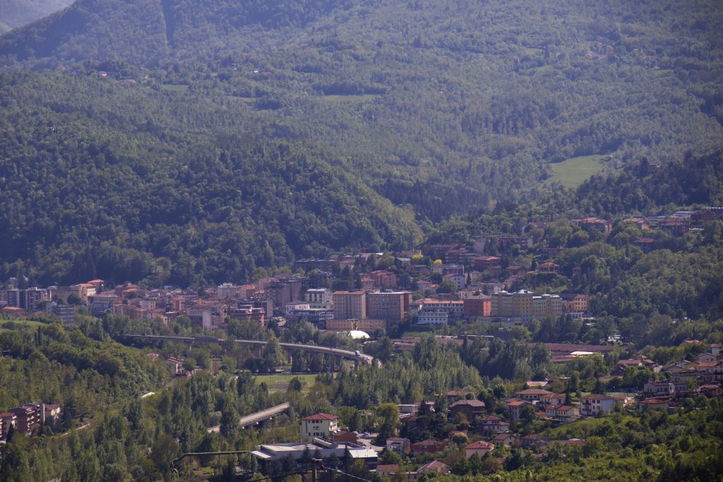 Paesaggio di Porretta Terme nell'Appennino