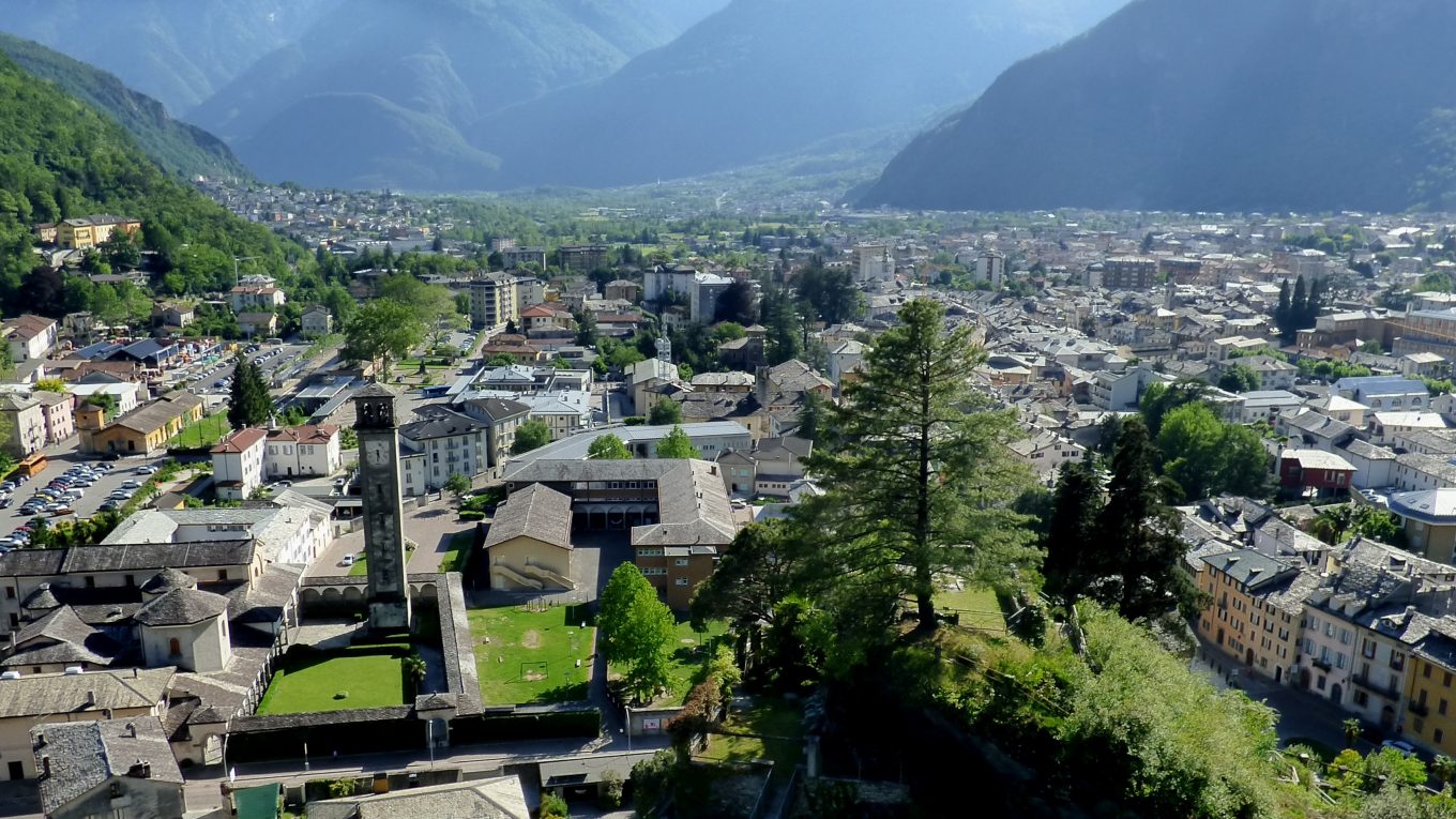 Panorama di Chiavenna in Valchiavenna